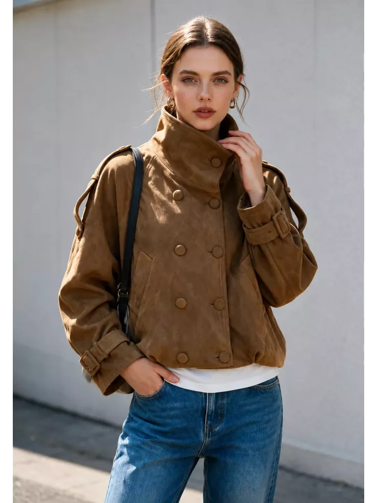 Chaqueta Nueva York antelina camel