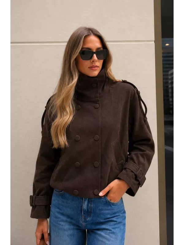 Chaqueta Nueva York antelina choco