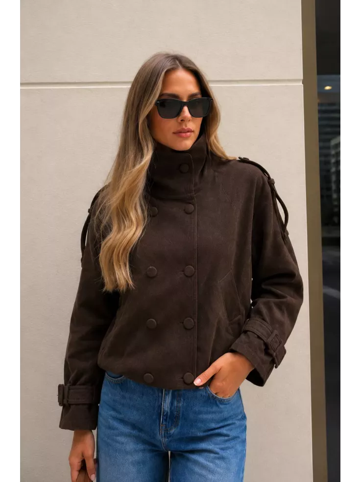Chaqueta Nueva York antelina choco