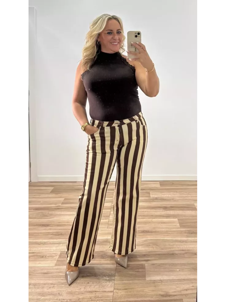 Jeans raya vainilla y choco