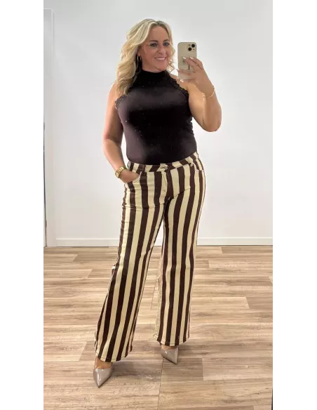 Jeans raya vainilla y choco