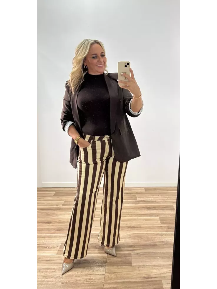 Jeans raya vainilla y choco
