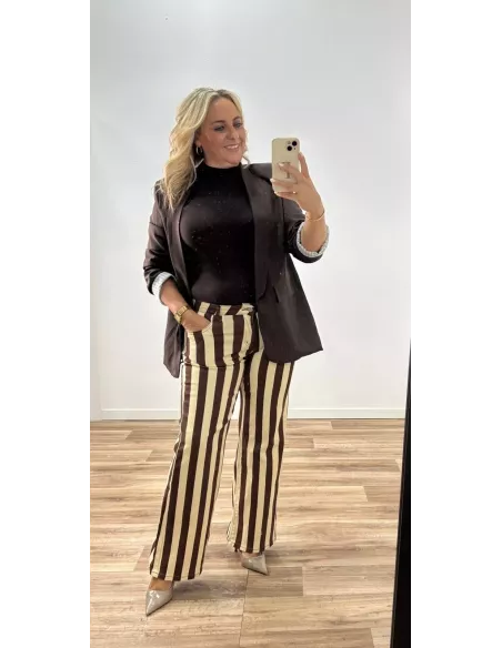 Jeans raya vainilla y choco