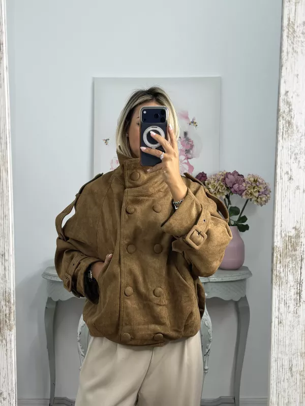 Chaqueta Nueva York antelina camel