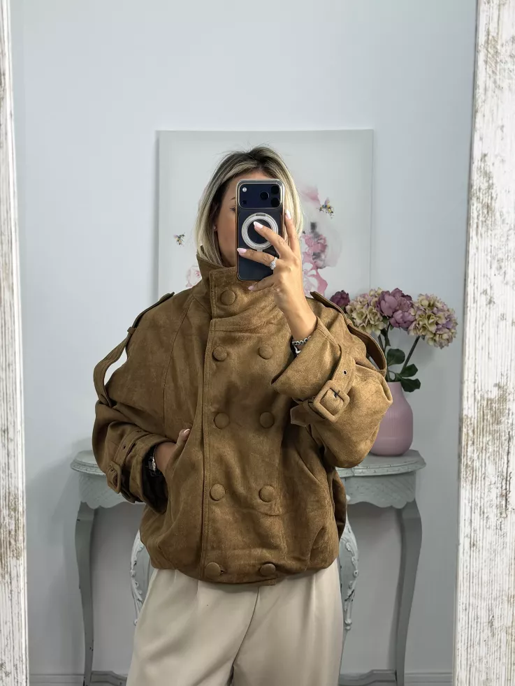Chaqueta Nueva York antelina camel