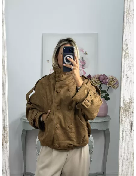Chaqueta Nueva York antelina camel