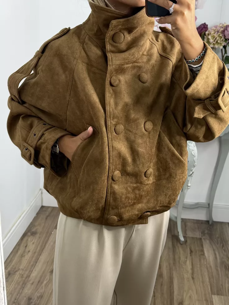 Chaqueta Nueva York antelina camel