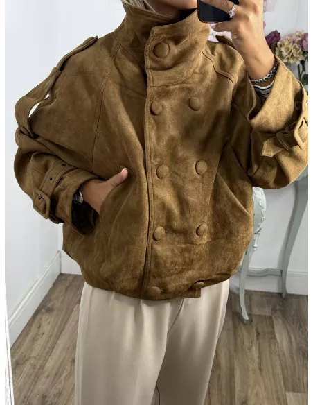 Chaqueta Nueva York antelina camel