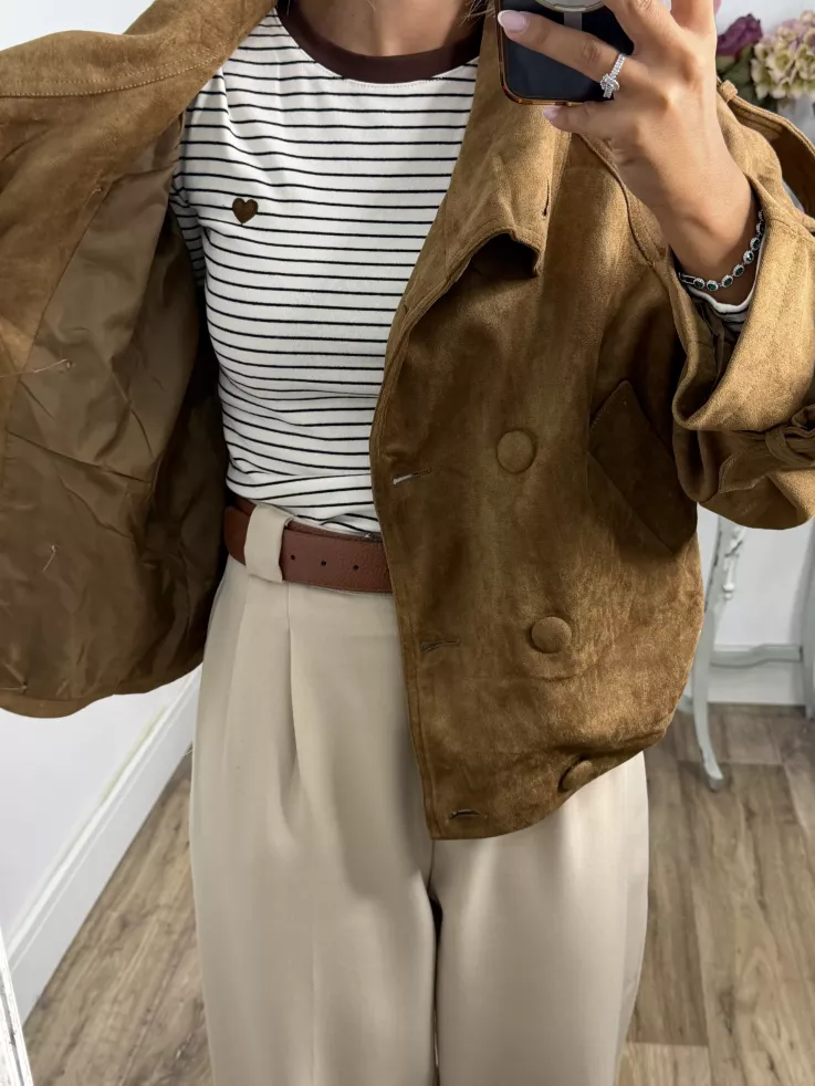 Chaqueta Nueva York antelina camel