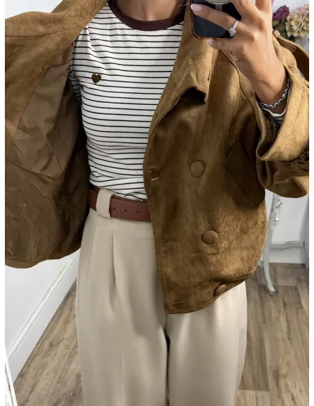 Chaqueta Nueva York antelina camel