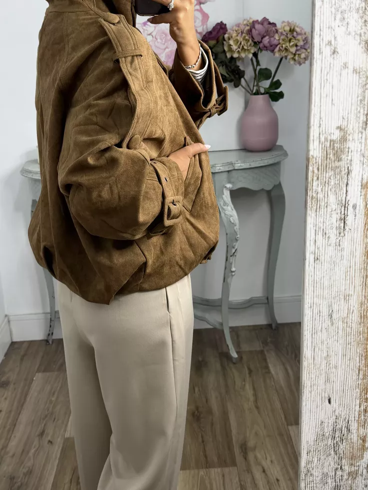 Chaqueta Nueva York antelina camel