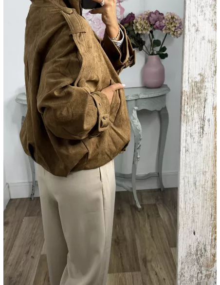 Chaqueta Nueva York antelina camel