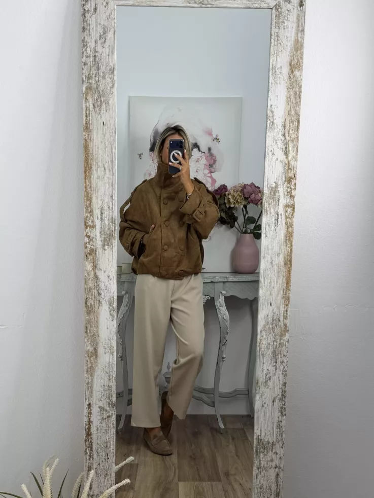 Chaqueta Nueva York antelina camel
