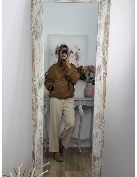 Chaqueta Nueva York antelina camel