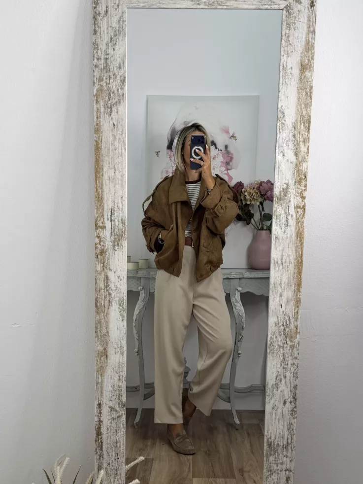 Chaqueta Nueva York antelina camel