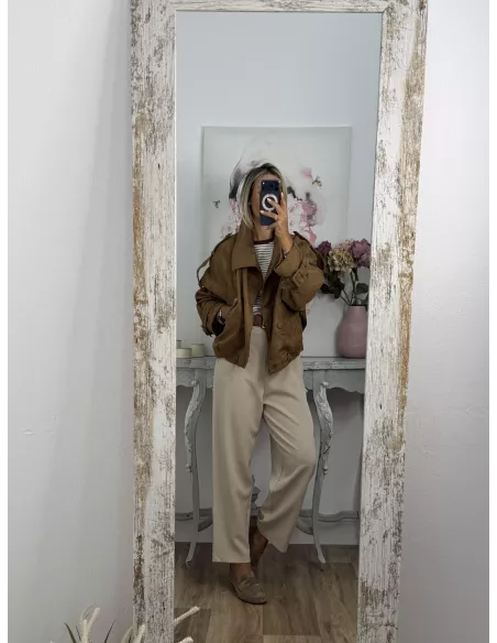Chaqueta Nueva York antelina camel