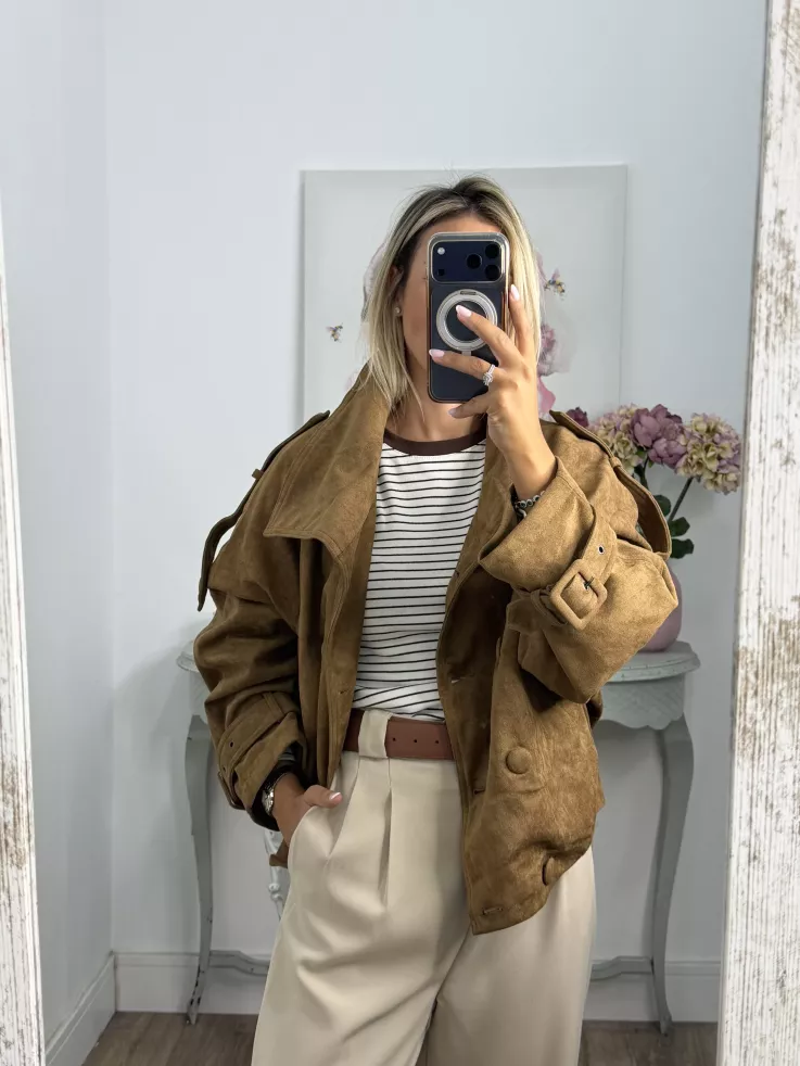 Chaqueta Nueva York antelina camel