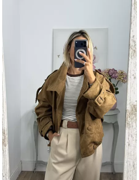 Chaqueta Nueva York antelina camel