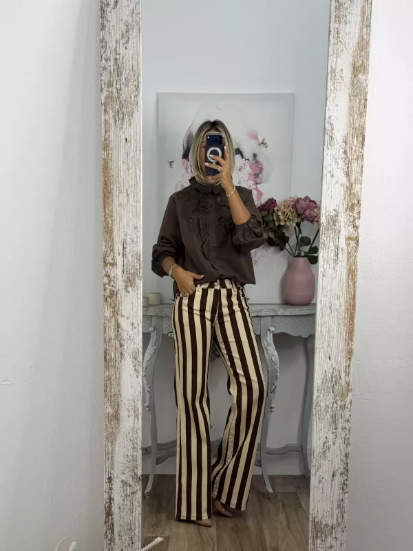 Jeans raya vainilla y choco