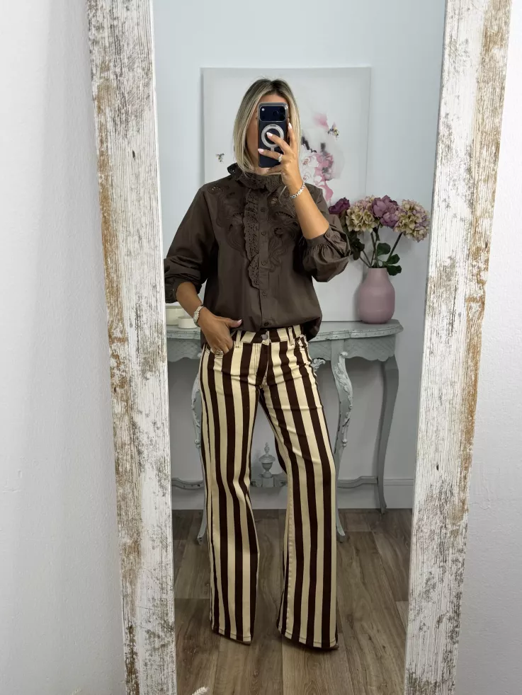 Jeans raya vainilla y choco