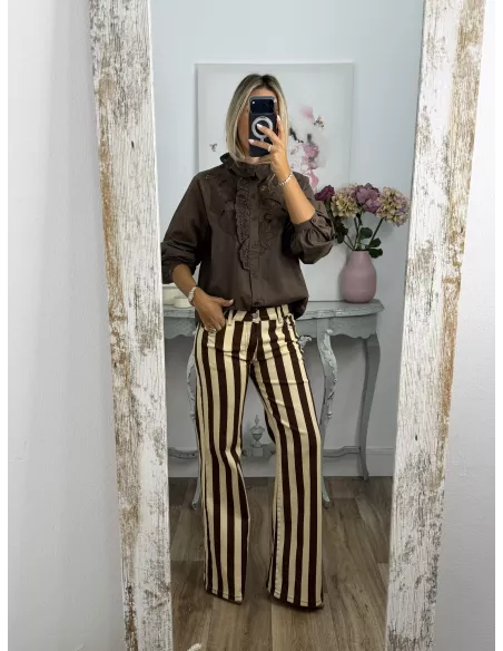 Jeans raya vainilla y choco