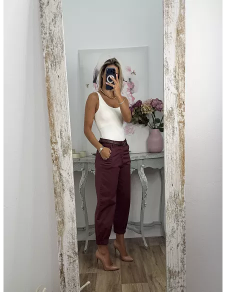Jeans P409 berenjena