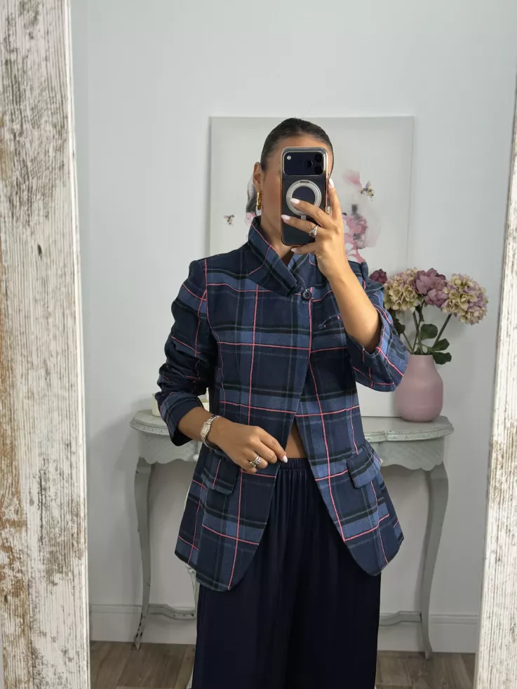 Chaqueta azul cuadros