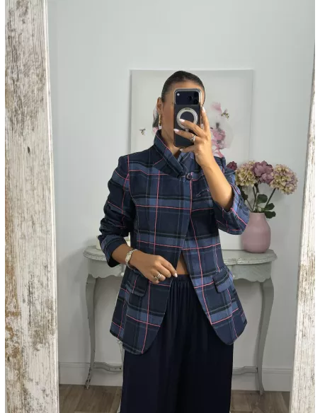 Chaqueta azul cuadros
