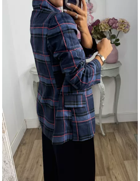 Chaqueta azul cuadros