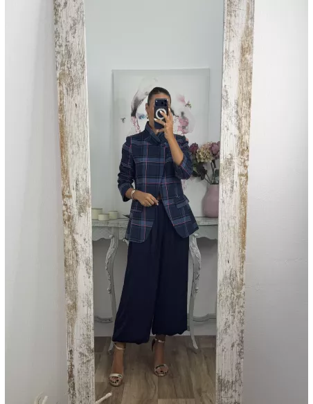 Chaqueta azul cuadros