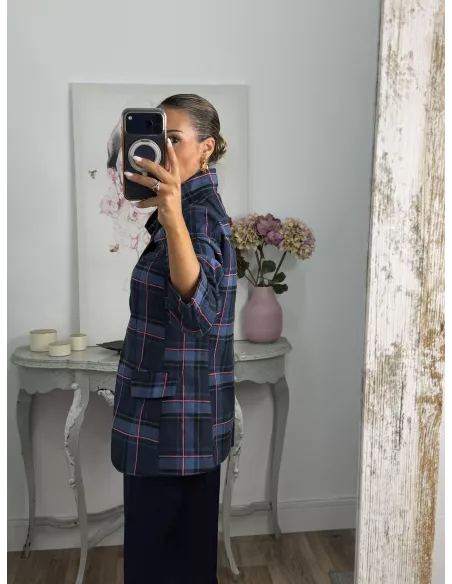 Chaqueta azul cuadros