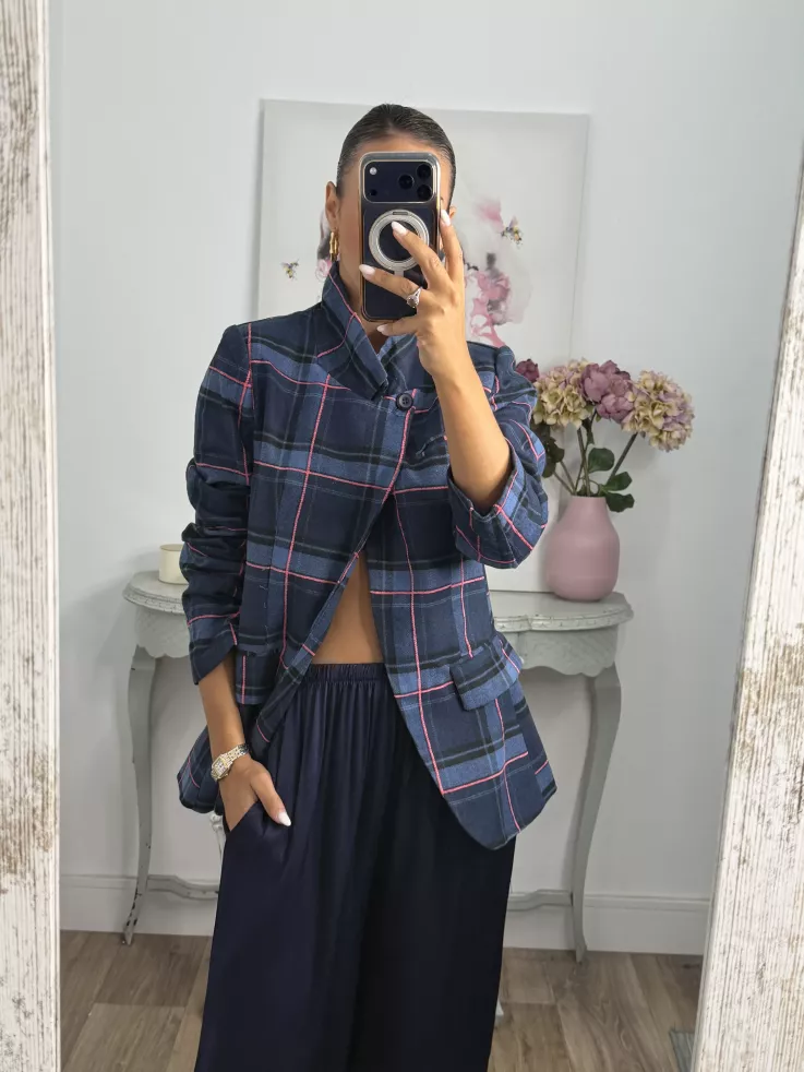 Chaqueta azul cuadros