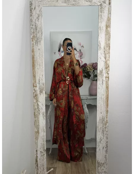Conjunto Adara estampado rojo