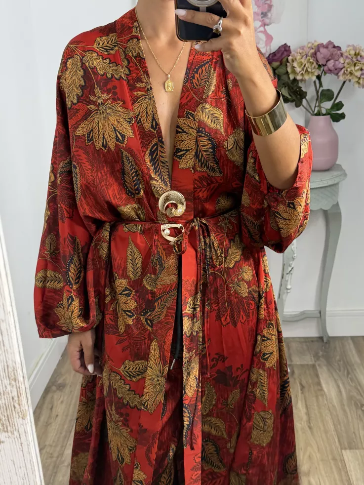 Conjunto Adara estampado rojo