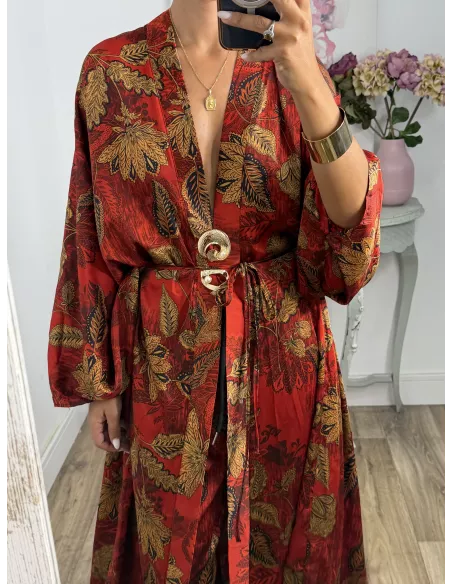 Conjunto Adara estampado rojo