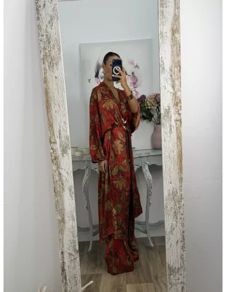 Conjunto Adara estampado rojo