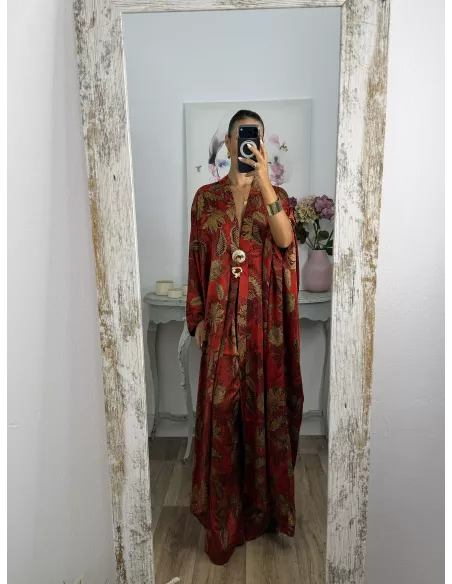 Conjunto Adara estampado rojo