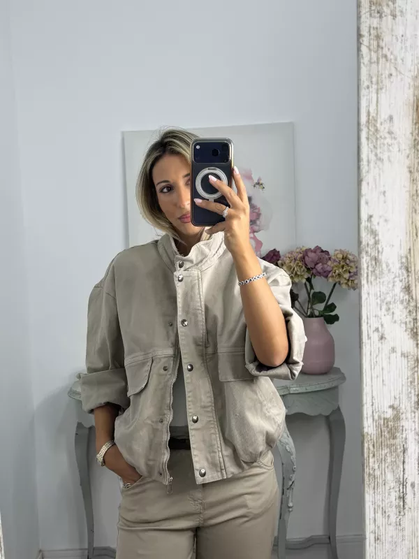 Bomber vaquera piedra