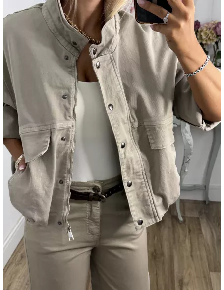 Bomber vaquera piedra