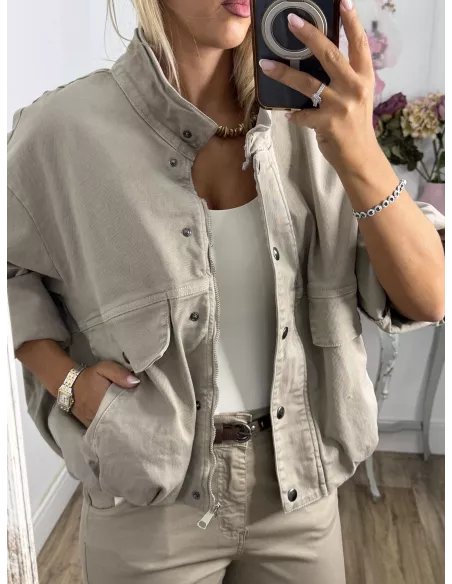 Bomber vaquera piedra