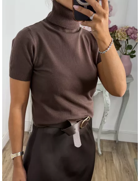 Jersey choco cuello alto manga corta
