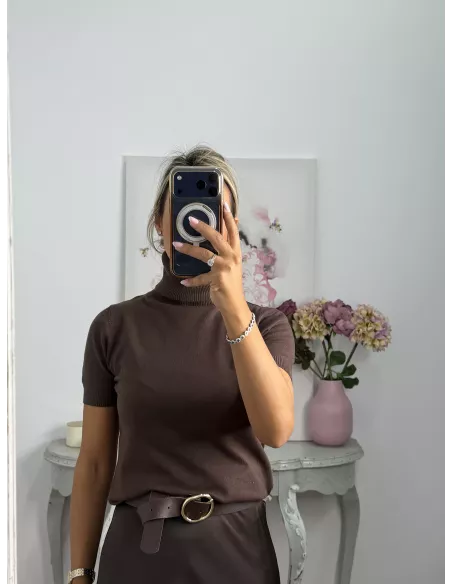 Jersey choco cuello alto manga corta