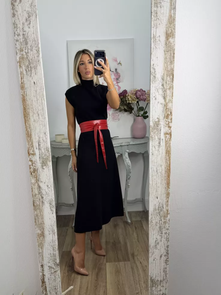Vestido Catalina de punto negro