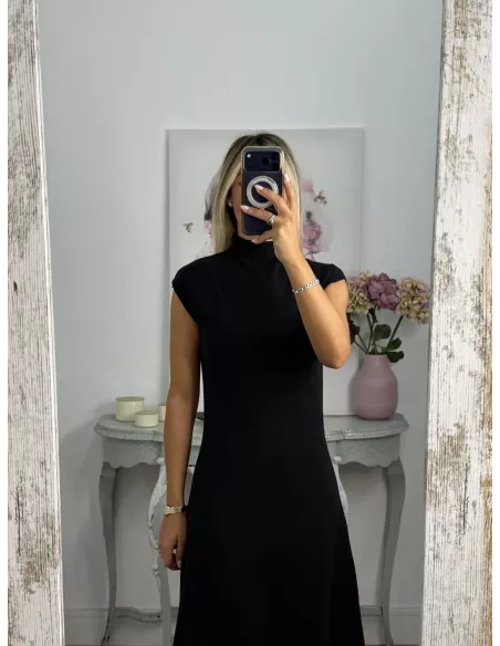 Vestido Catalina de punto negro