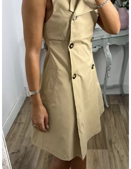 Vestido tipo gabardina camel