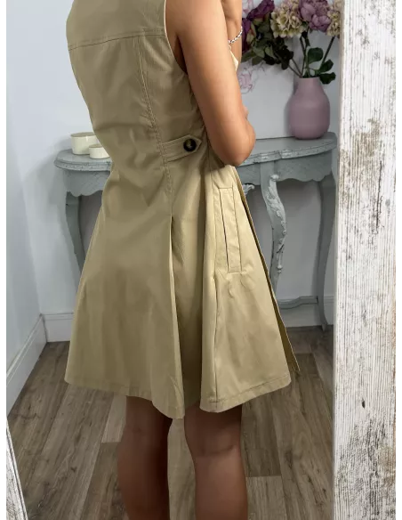 Vestido tipo gabardina camel