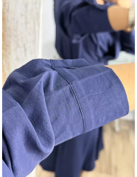 Vestido Aurora azul con cinturón