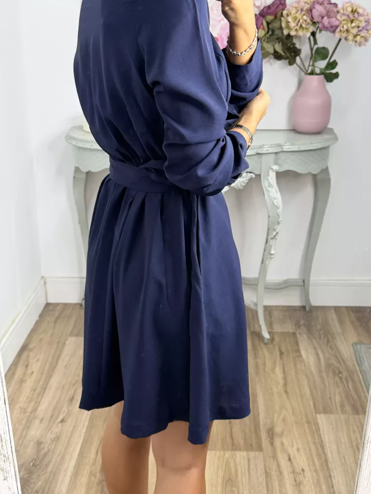 Vestido Aurora azul con cinturón