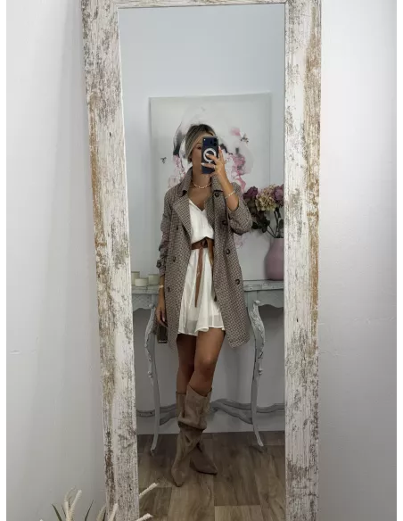Gabardina de cuadros