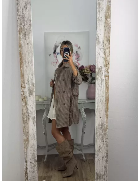Gabardina de cuadros